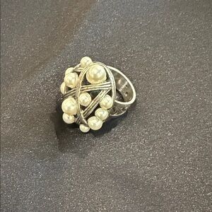 Brighton Silver Ring with Pearl Accents